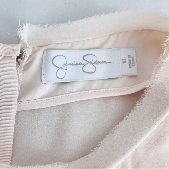 New! Jessica Simpson Fit & Flare Chiffon Tulle Blush Pink Party Cocktail Dress - Picture 10 of 12